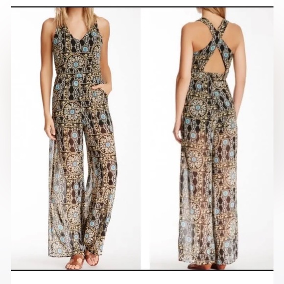 Astr Pants - Astr One Piece Paisley Jumpsuit